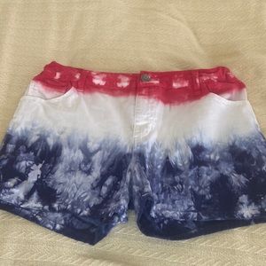 Cat & Jack tie dyed on red shorts XL Plus